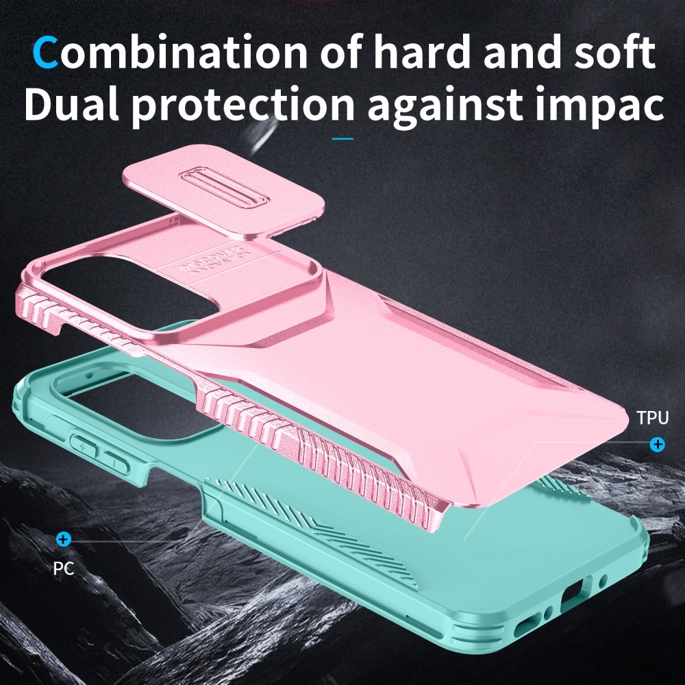 Slips odolný kryt na Samsung Galaxy A26 5G - růžový/modrozelený
