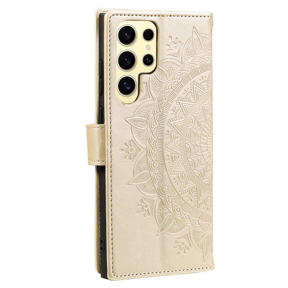 Mandala knížkové pouzdro na Samsung Galaxy S25 Ultra - zlaté