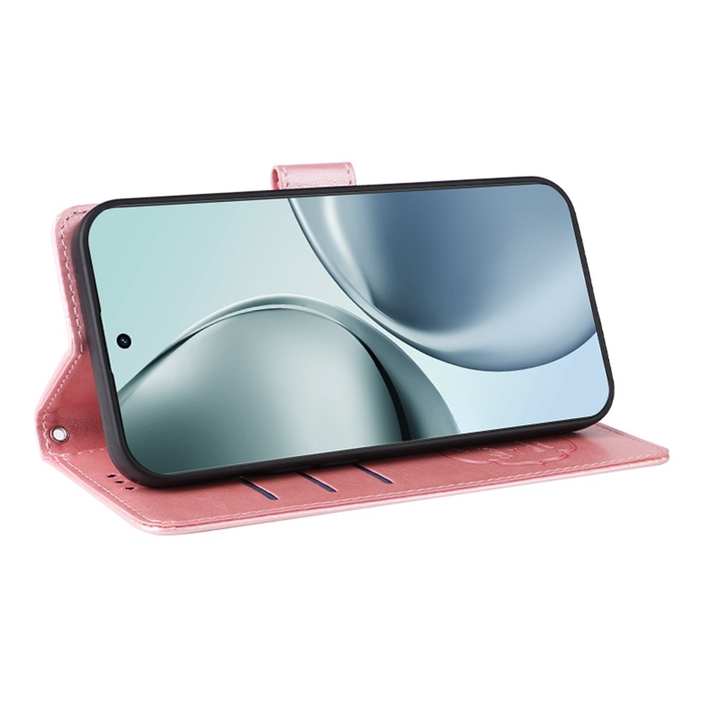 Flowery knížkové pouzdro na Realme 14 Pro+ 5G - růžové