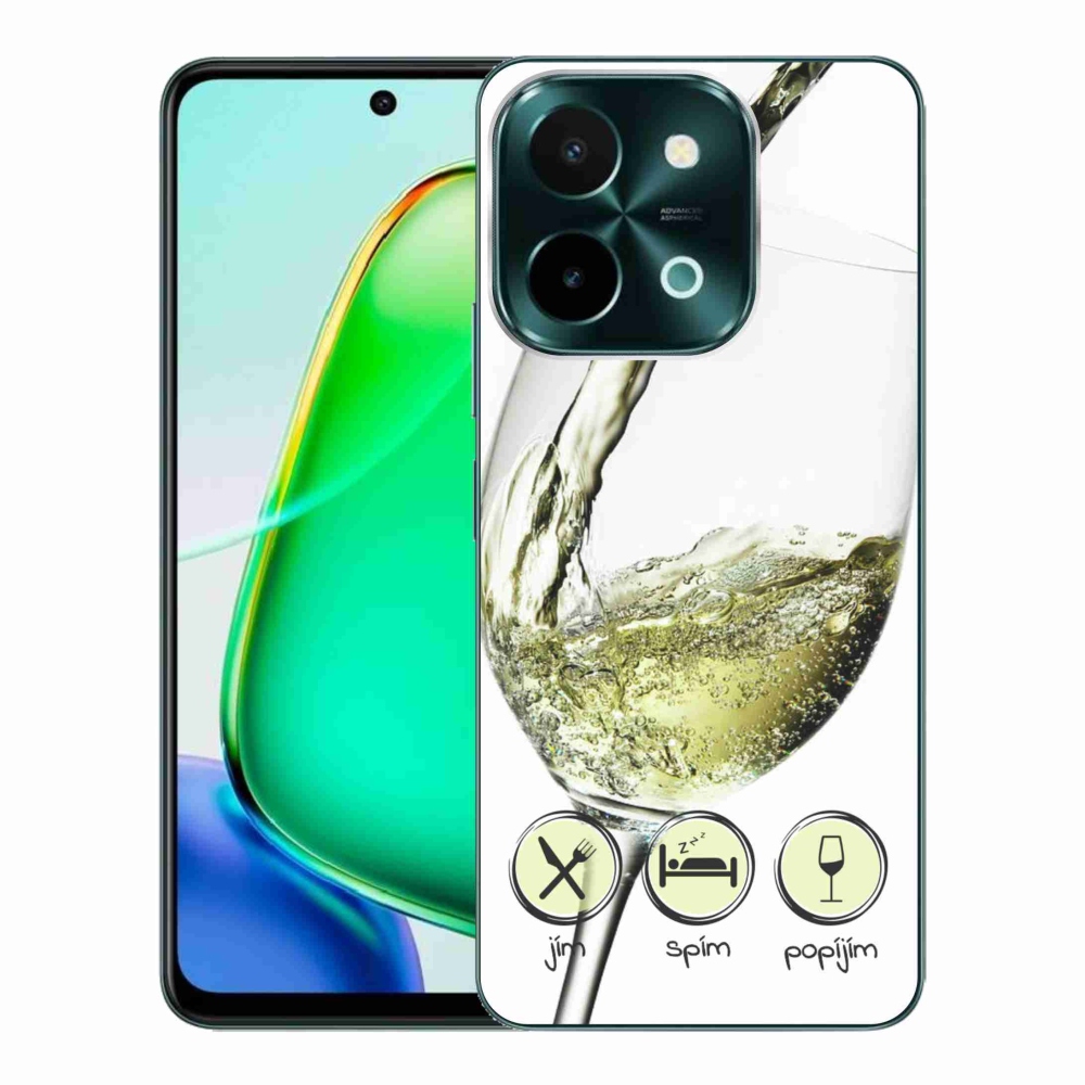 Gelový obal mmCase na Vivo Y28 - sklenička vína bílé