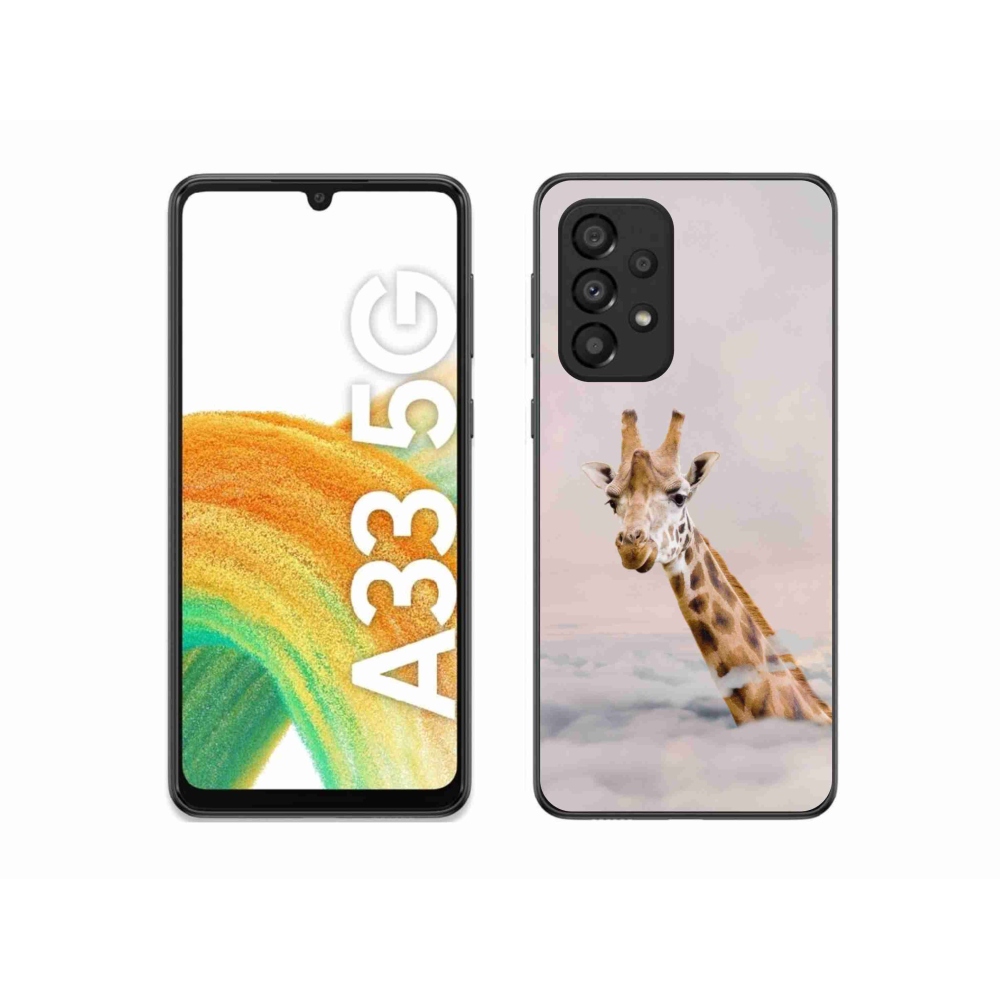 Gelový kryt mmCase na Samsung Galaxy A33 5G - žirafa v oblacích