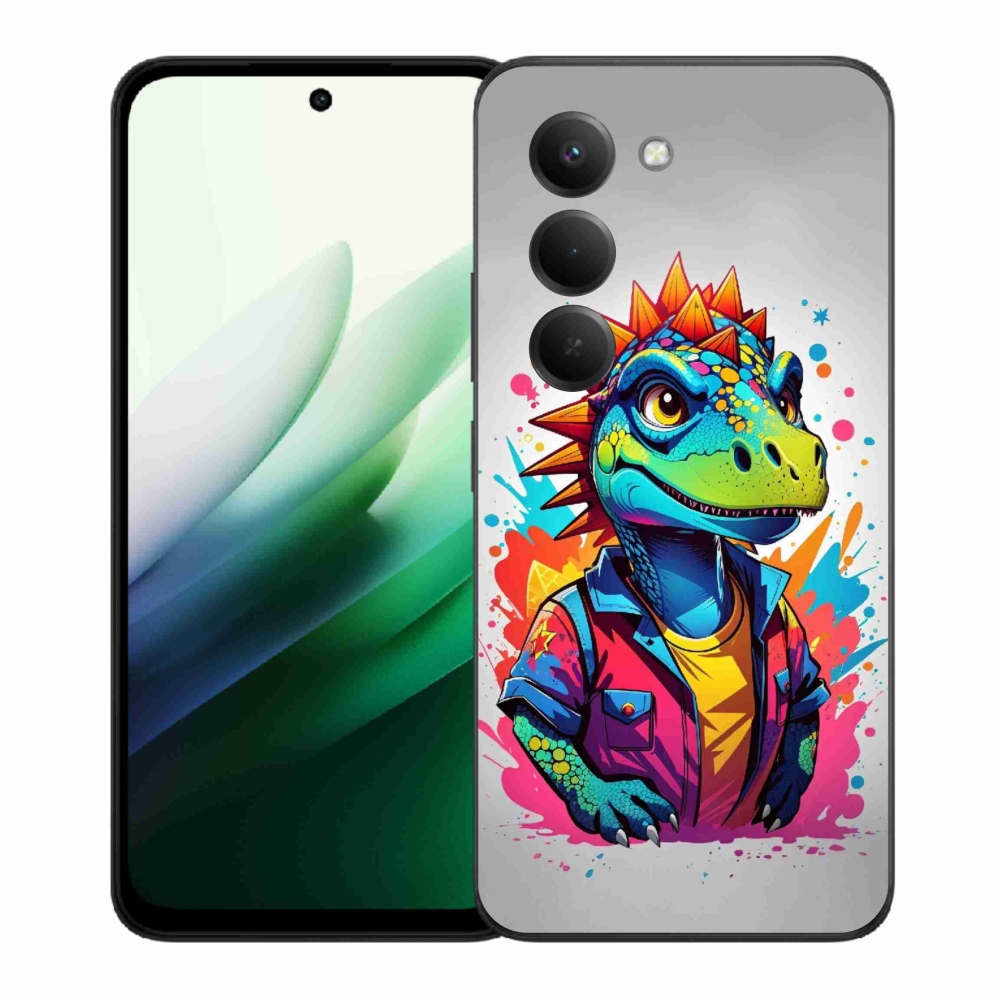 Gelový kryt mmCase na Xiaomi Redmi 15 5G (169mm) - barevný dinosaurus
