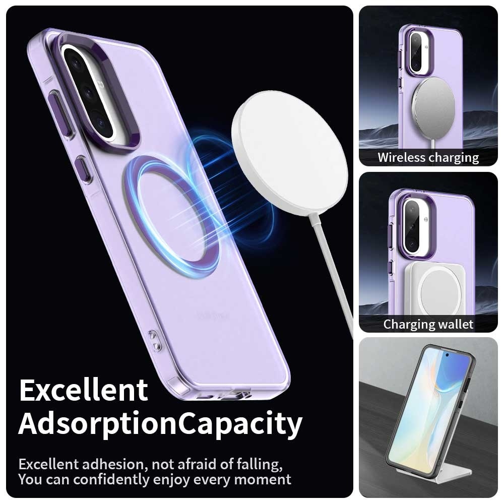 Candy gelový obal s MagSafe na Samsung Galaxy A36 5G/A56 5G - fialový