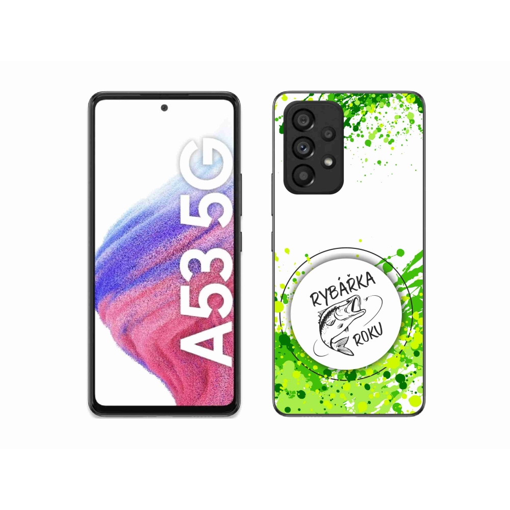 Gelový kryt mmCase na Samsung Galaxy A53 5G - rybářka roku bílé pozadí