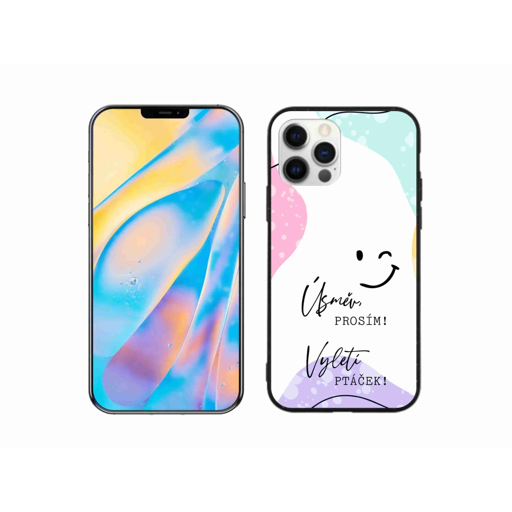 Gelový kryt mmCase na iPhone 12 - vtipný text 4 bílé pozadí