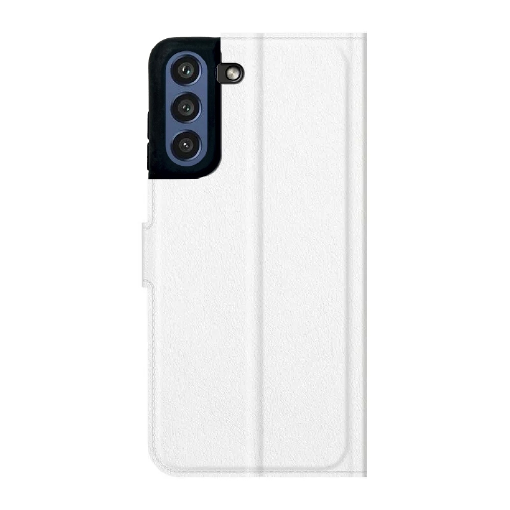 Litchi PU kožené peněženkové pouzdro na mobil Samsung Galaxy S21 FE 5G - bílé