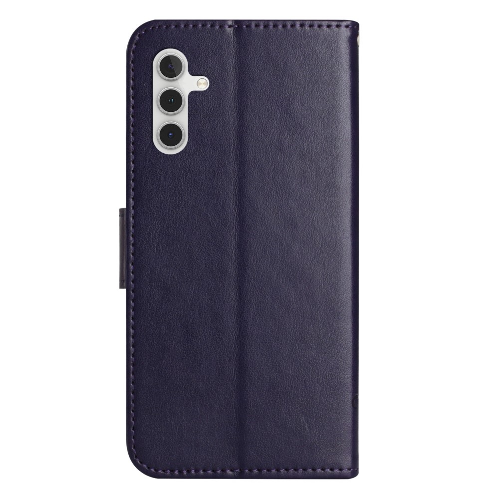 Flower knížkové pouzdro na Samsung Galaxy A05s - tmavěfialové
