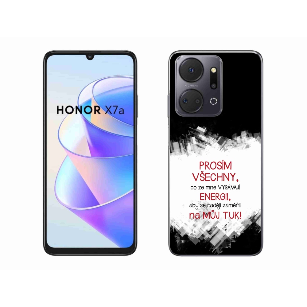 Gelový kryt mmCase na Honor X7a - vtipný text 1 červený