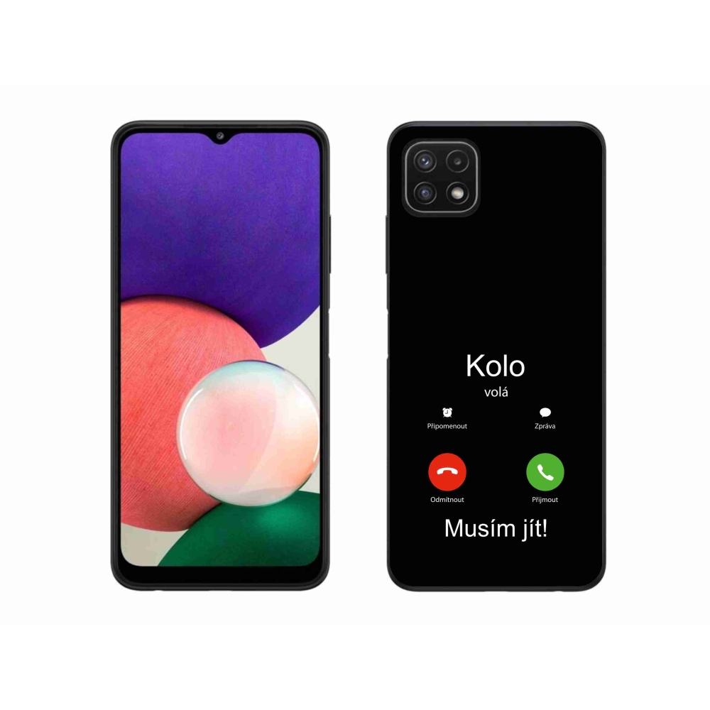 Gelový kryt mmCase na Samsung Galaxy A22 5G - kolo volá černé pozadí