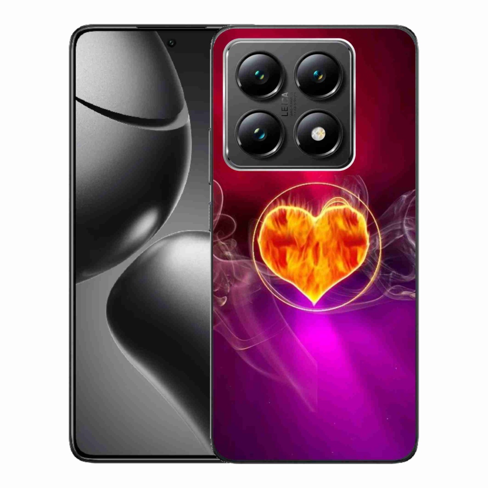 Gelový kryt mmCase na Xiaomi 14T - ohnivé srdce