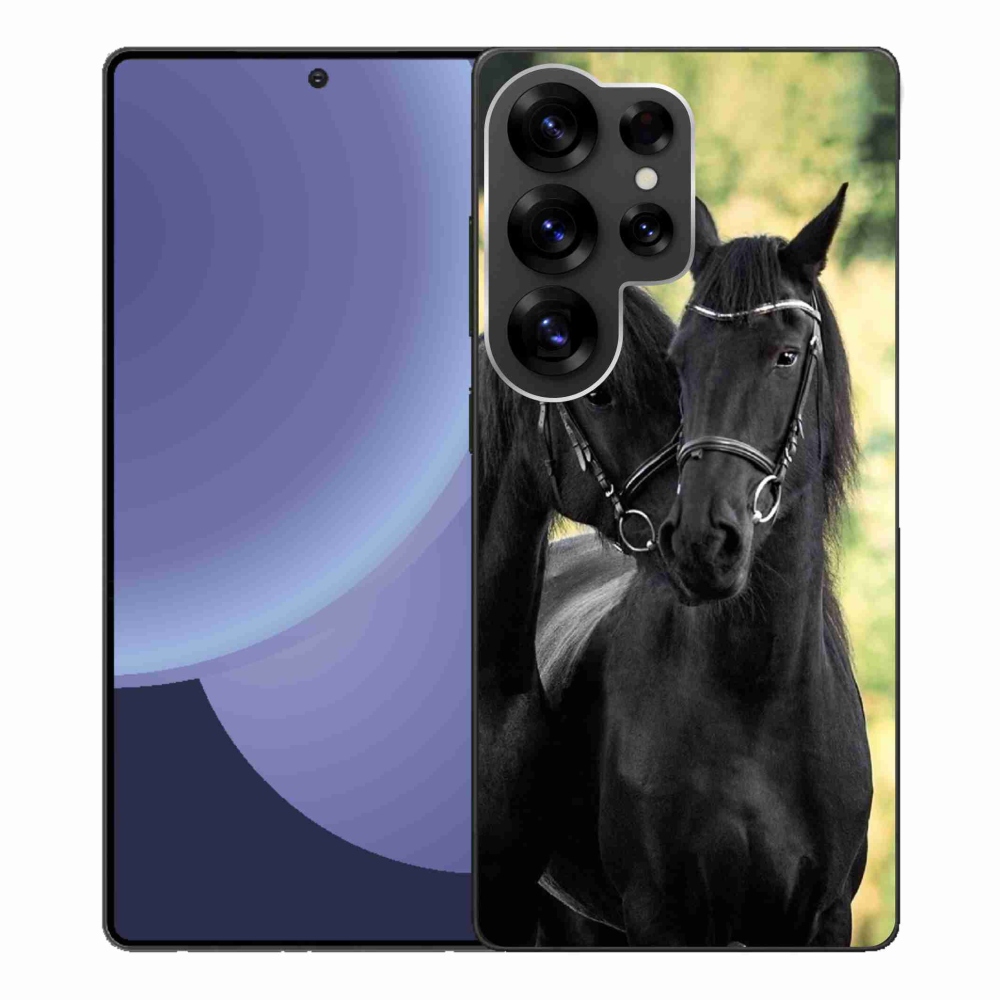 Gelový kryt mmCase na Samsung Galaxy S25 Ultra - dva černí koně