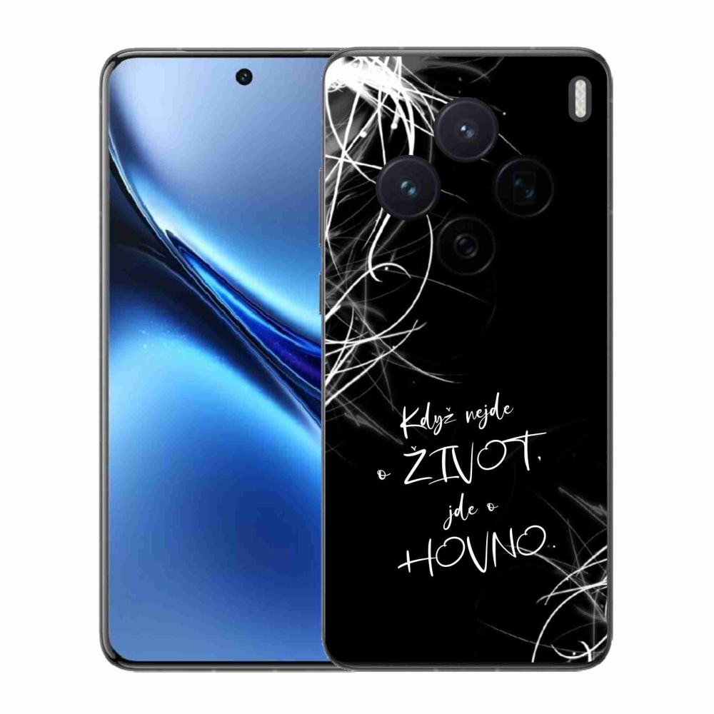 Gelový kryt mmCase na Vivo X200 5G - vtipný text 16 černé pozadí