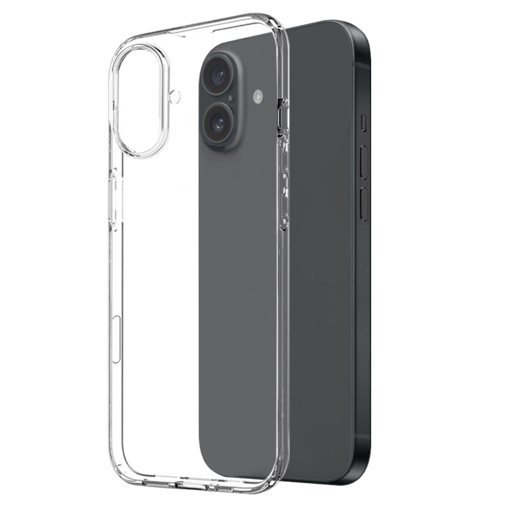 NORTHJO průhledný gelový obal + tvrzené sklo na iPhone 16 - průhledný