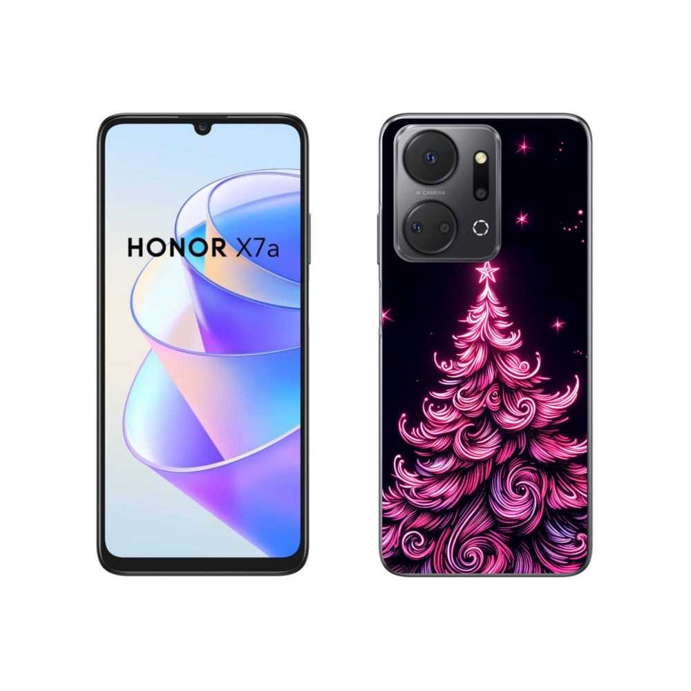 Gelový kryt mmCase na Honor X7a - neonový vánoční stromek 2