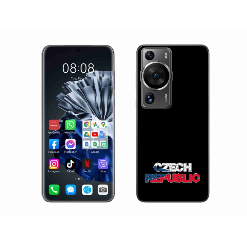 Gelový kryt mmCase na Huawei P60 Pro - Czech Republic černé pozadí
