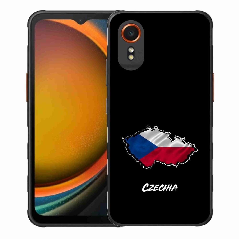 Gelový kryt mmCase na Samsung Galaxy Xcover 7 - Czechia černé pozadí