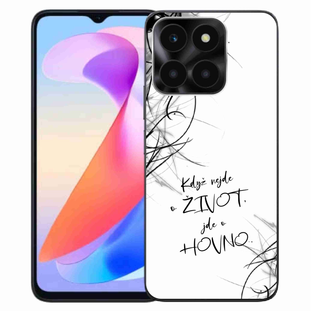 Gelový kryt mmCase na Honor X6a - vtipný text 16 bílé pozadí