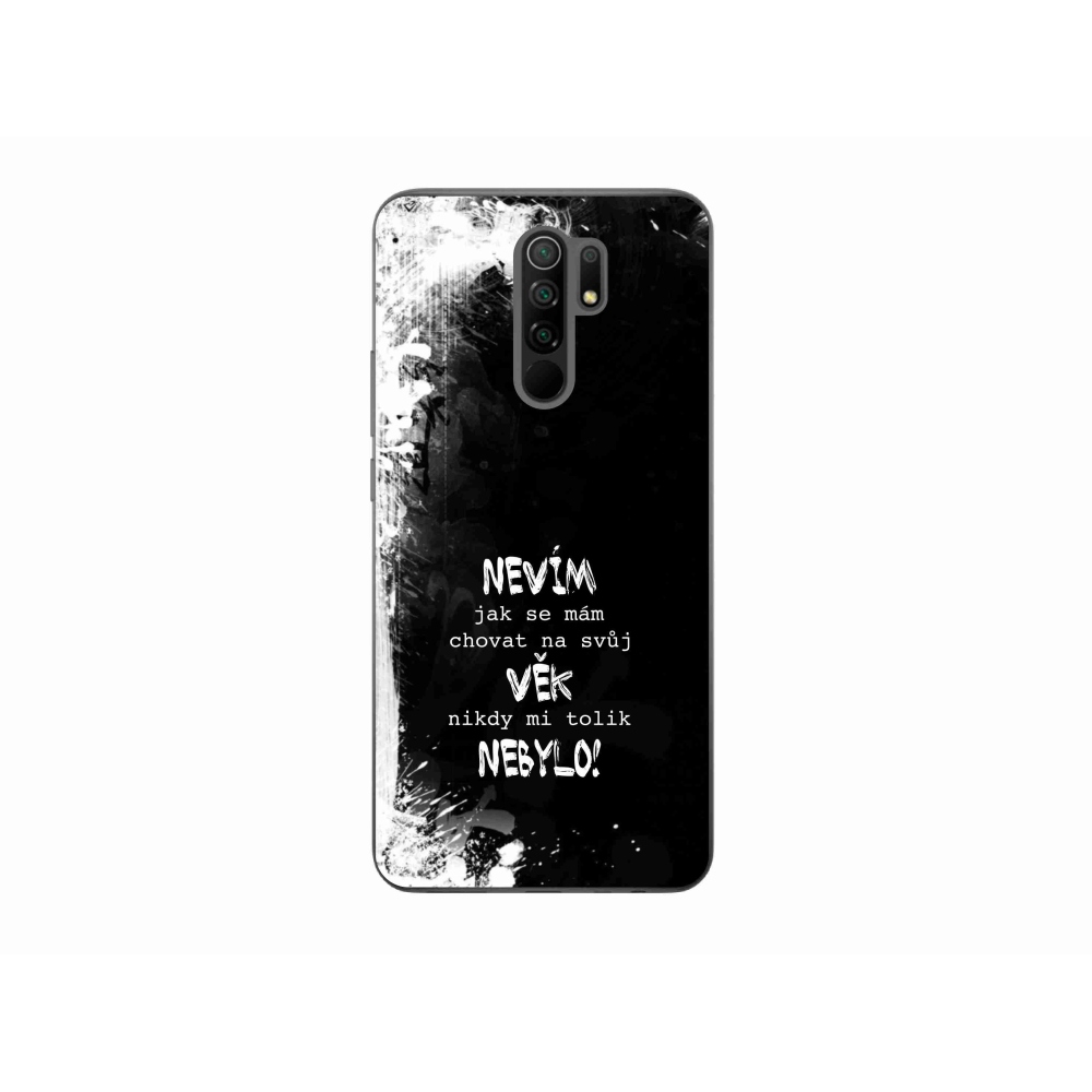 Gelový kryt mmCase na Xiaomi Redmi 9 - vtipný text 14 černé pozadí