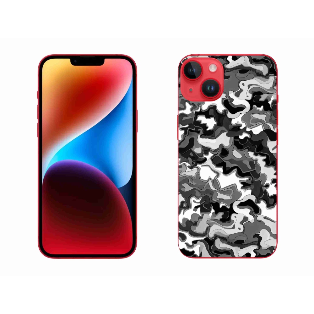 Gelový kryt mmCase na iPhone 14 Plus - maskáčový vzor 3