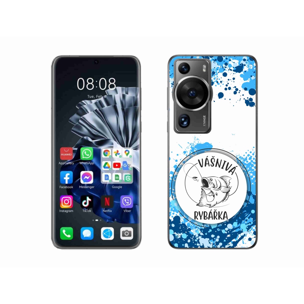 Gelový kryt mmCase na Huawei P60 Pro - vášnivá rybářka bílé pozadí