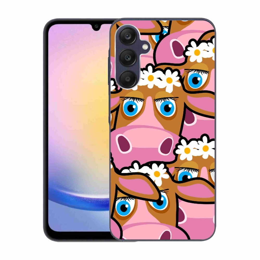Gelový kryt mmCase na Samsung Galaxy A25 5G - kreslené kravičky