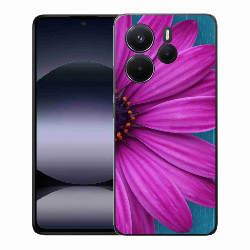 Gelový kryt mmCase na Xiaomi Redmi Note 14 - fialová kopretina