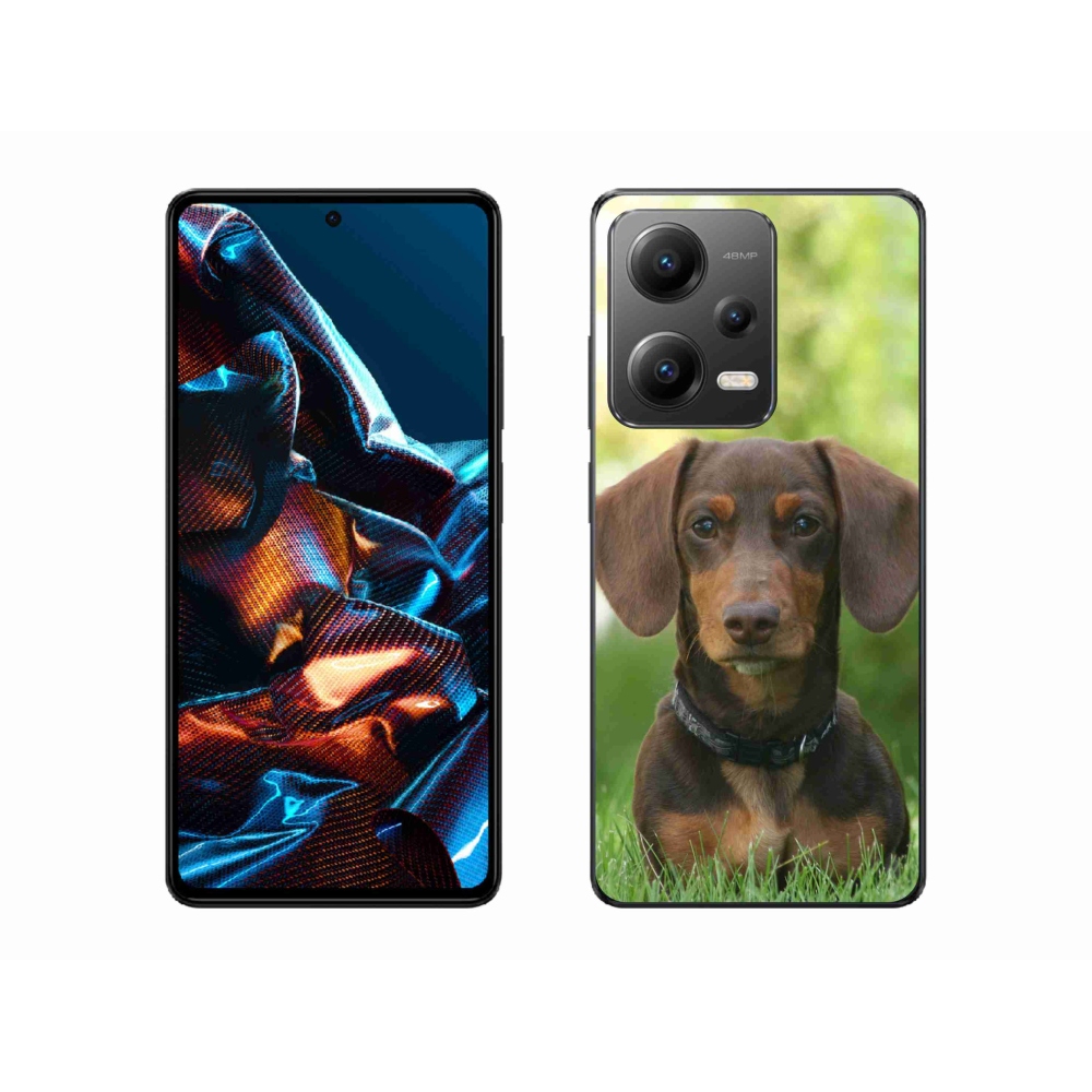 Gelový obal mmCase na mobil Xiaomi Redmi Note 12 Pro 5G - hnědý jezevčík