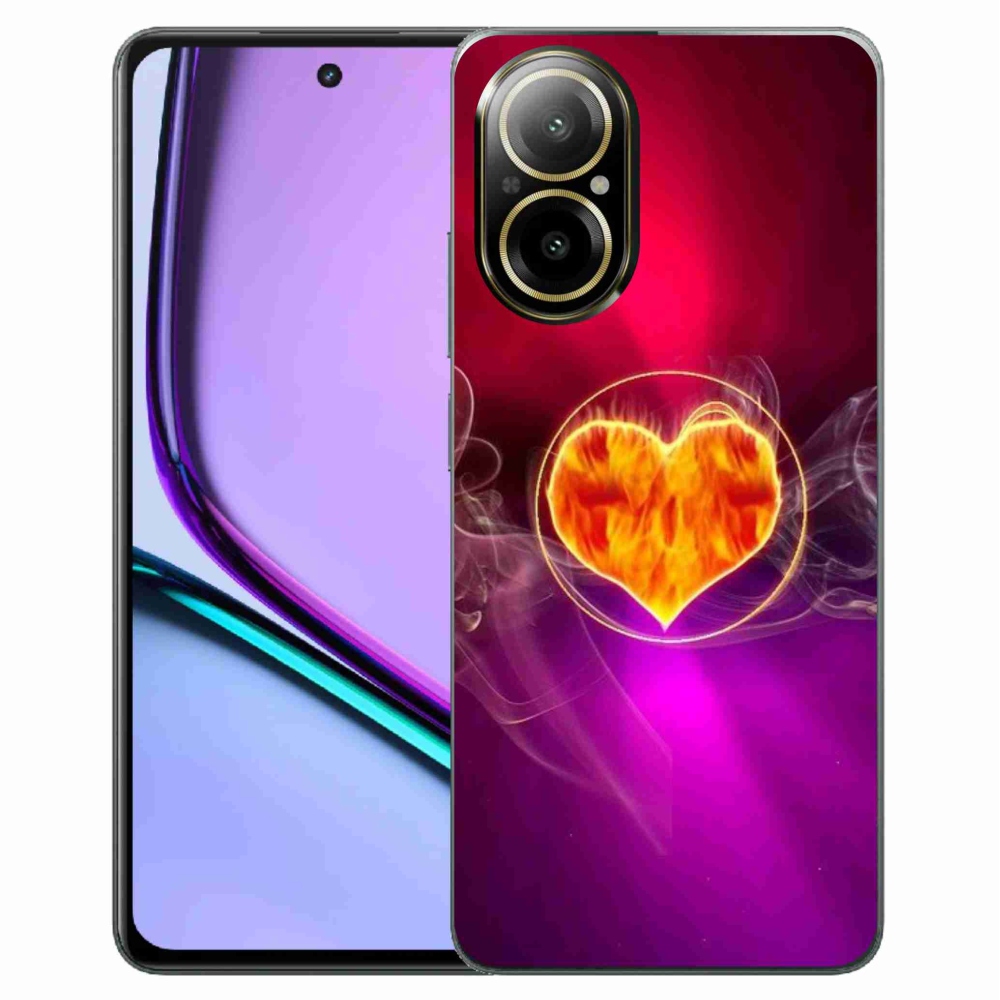Gelový kryt mmCase na Realme C67 - ohnivé srdce