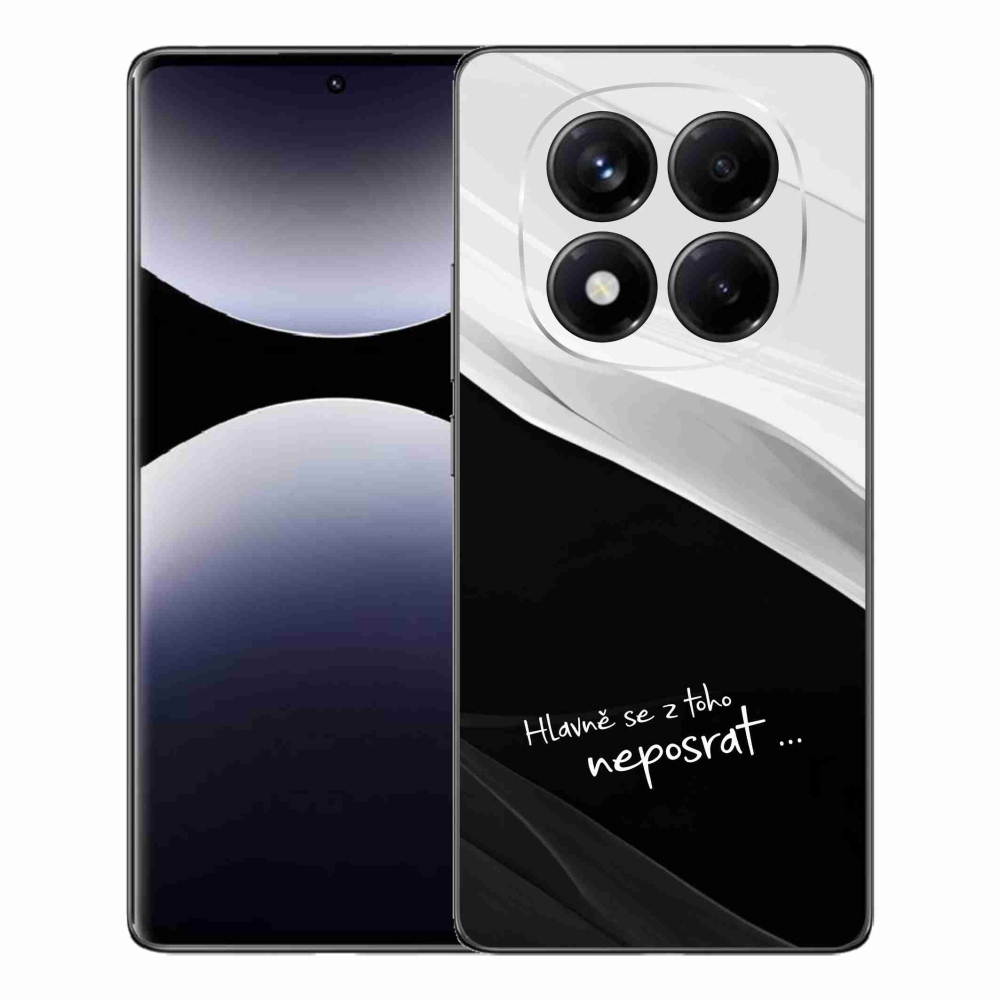 Gelový kryt mmCase na Xiaomi Redmi Note 14 Pro - vtipný text 13 černobílé pozadí