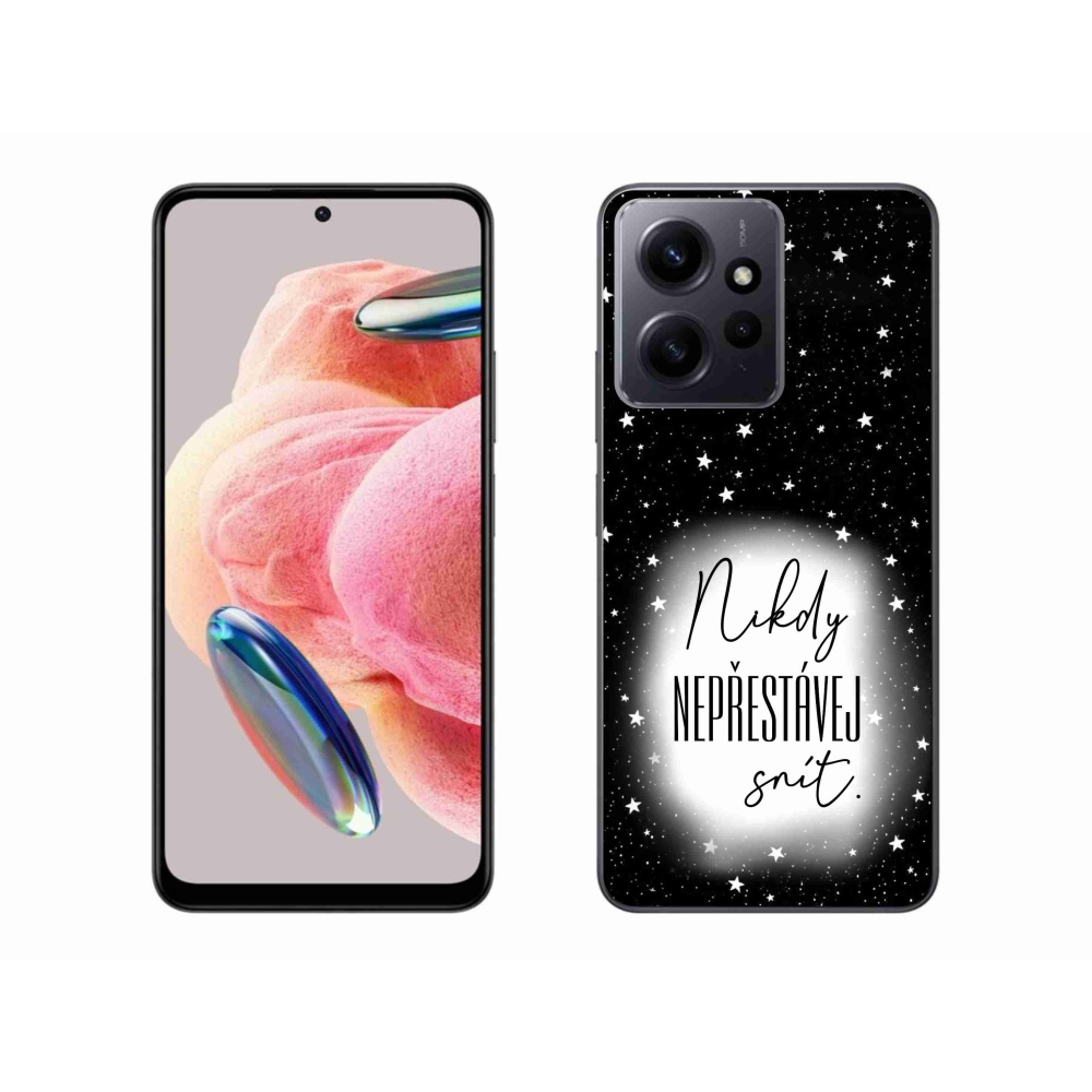 Gelový kryt mmCase na Xiaomi Redmi Note 12 4G - citát 1 bíločerné pozadí