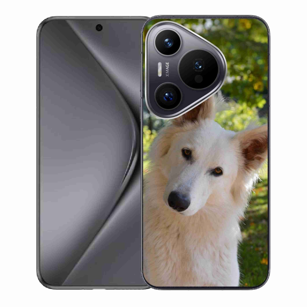 Gelový kryt mmCase na Huawei Pura 70 - bílý švýcarský ovčák 1