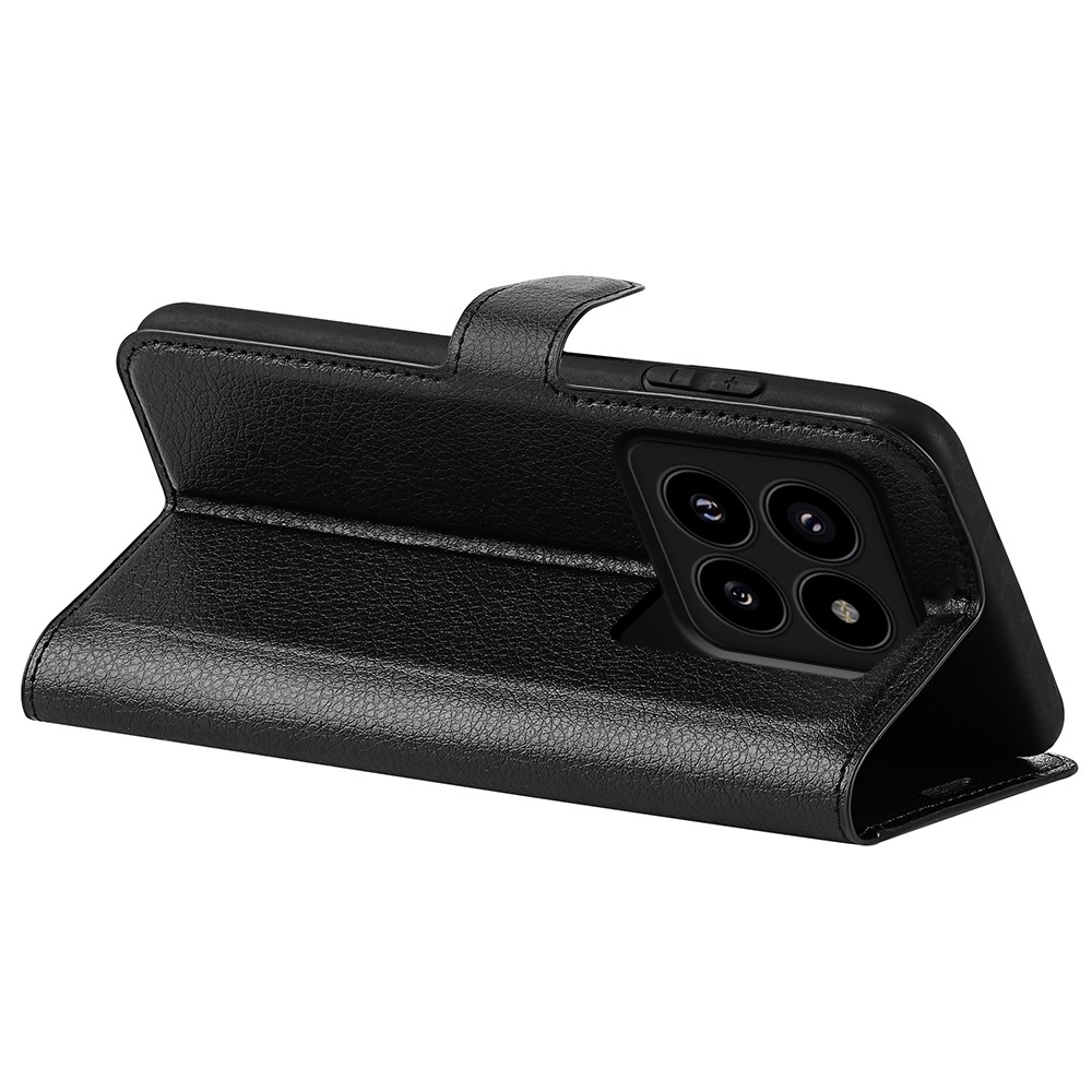 Litchi knížkové pouzdro na Xiaomi 14 Pro - černé