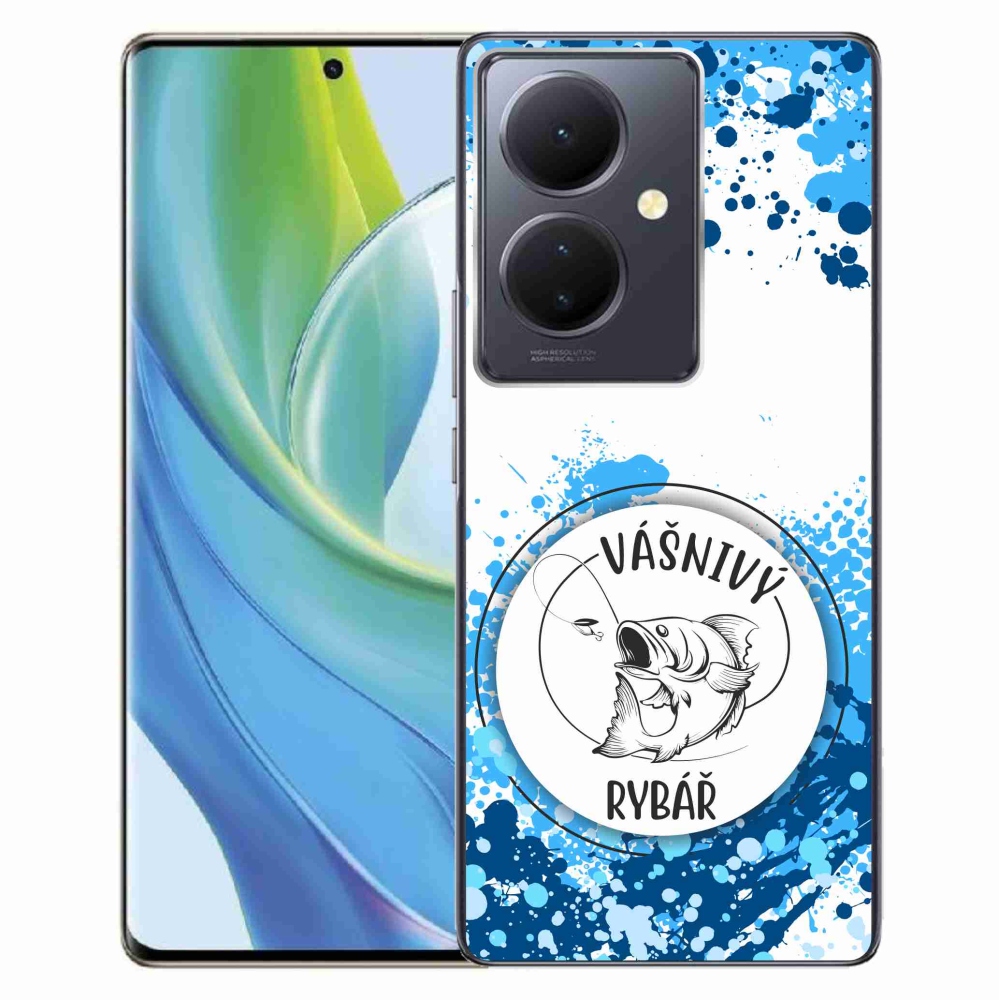 Gelový kryt mmCase na Vivo V29 Lite 5G - vášnivý rybář bílé pozadí