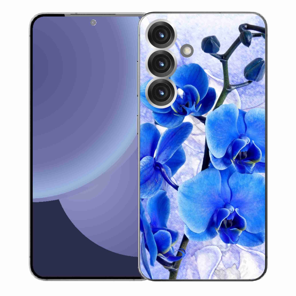Gelový kryt mmCase na Samsung Galaxy S25+ - modré květy