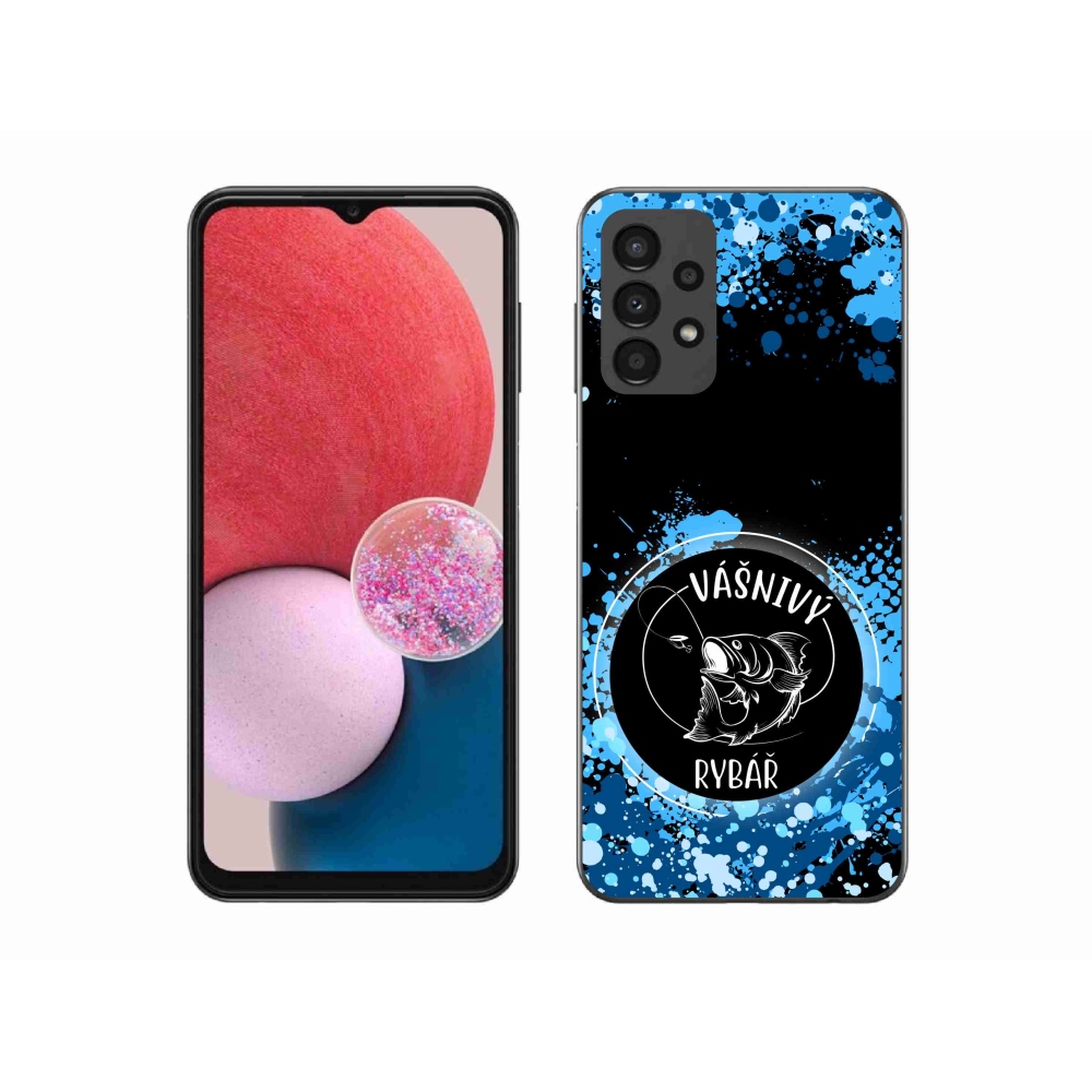 Gelový kryt mmCase na Samsung Galaxy A13 4G - vášnivý rybář černé pozadí