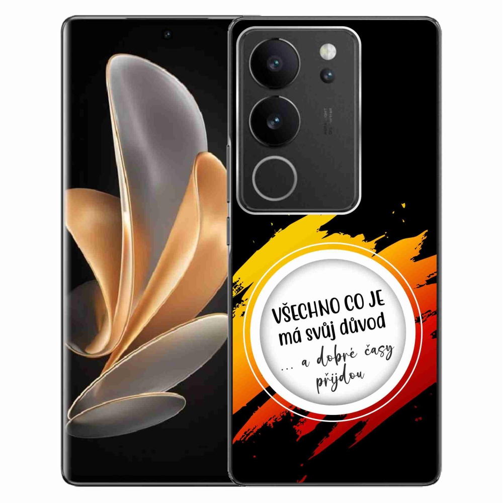 Gelový kryt mmCase na Vivo V29 5G - citát 3 černé pozadí