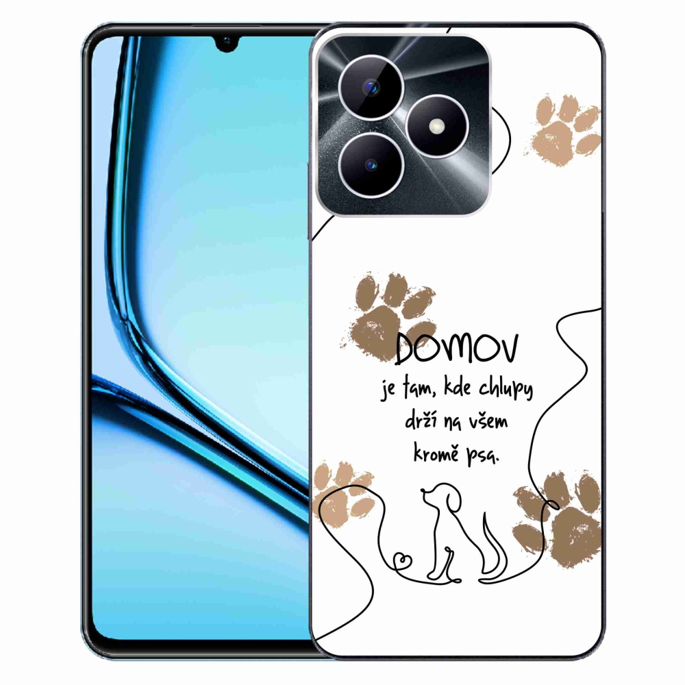 Gelový kryt mmCase na Realme Note 50 - psí motiv bílé pozadí