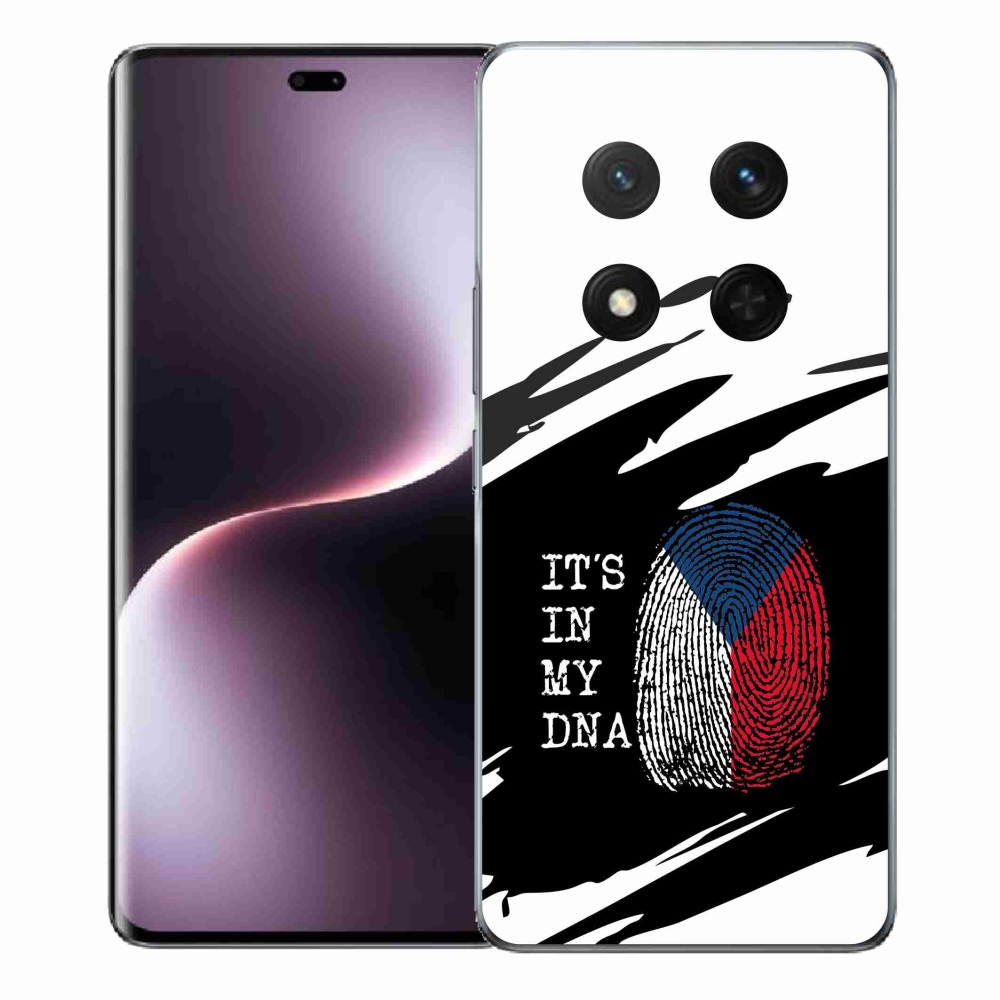 Gelový kryt mmCase na Honor Magic 7 Lite 5G - vlajka otisk prstu černobílé pozadí