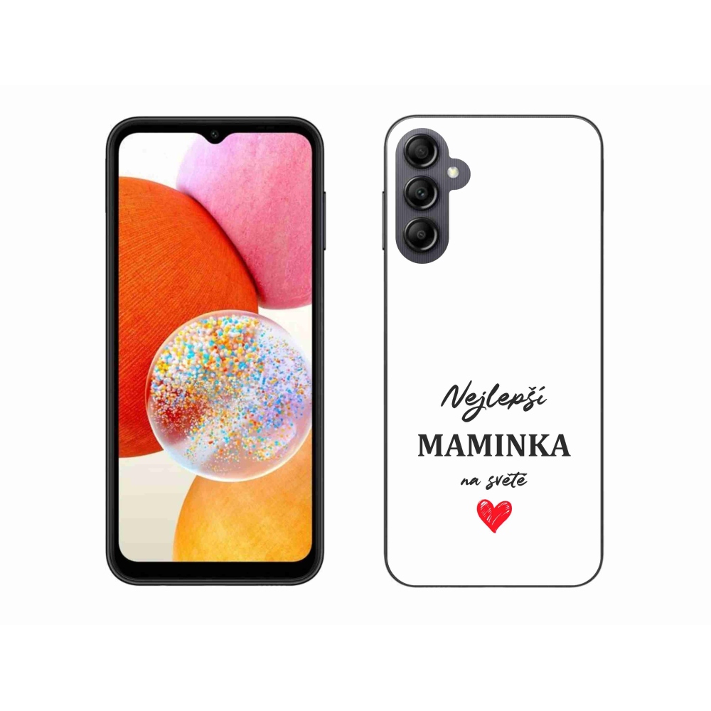 Gelový kryt mmCase na Samsung Galaxy A14 4G/5G - nejlepší maminka 1 bílé pozadí