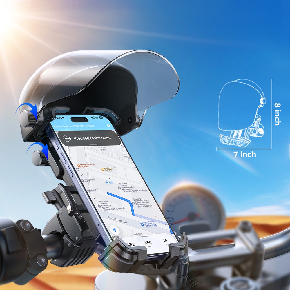 Držák na kolo a motorku Joyroom JR-ZS526 se sluneční clonou – černý