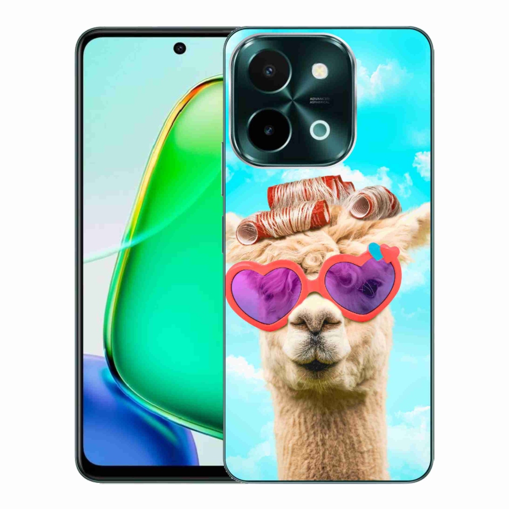 Gelový kryt mmCase na Vivo Y28 - lama s brýlemi