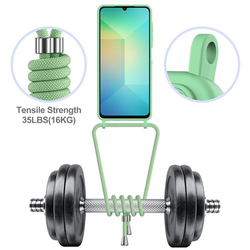 Card gelový obal se šňůrkou na Samsung Galaxy A06 4G - zelený
