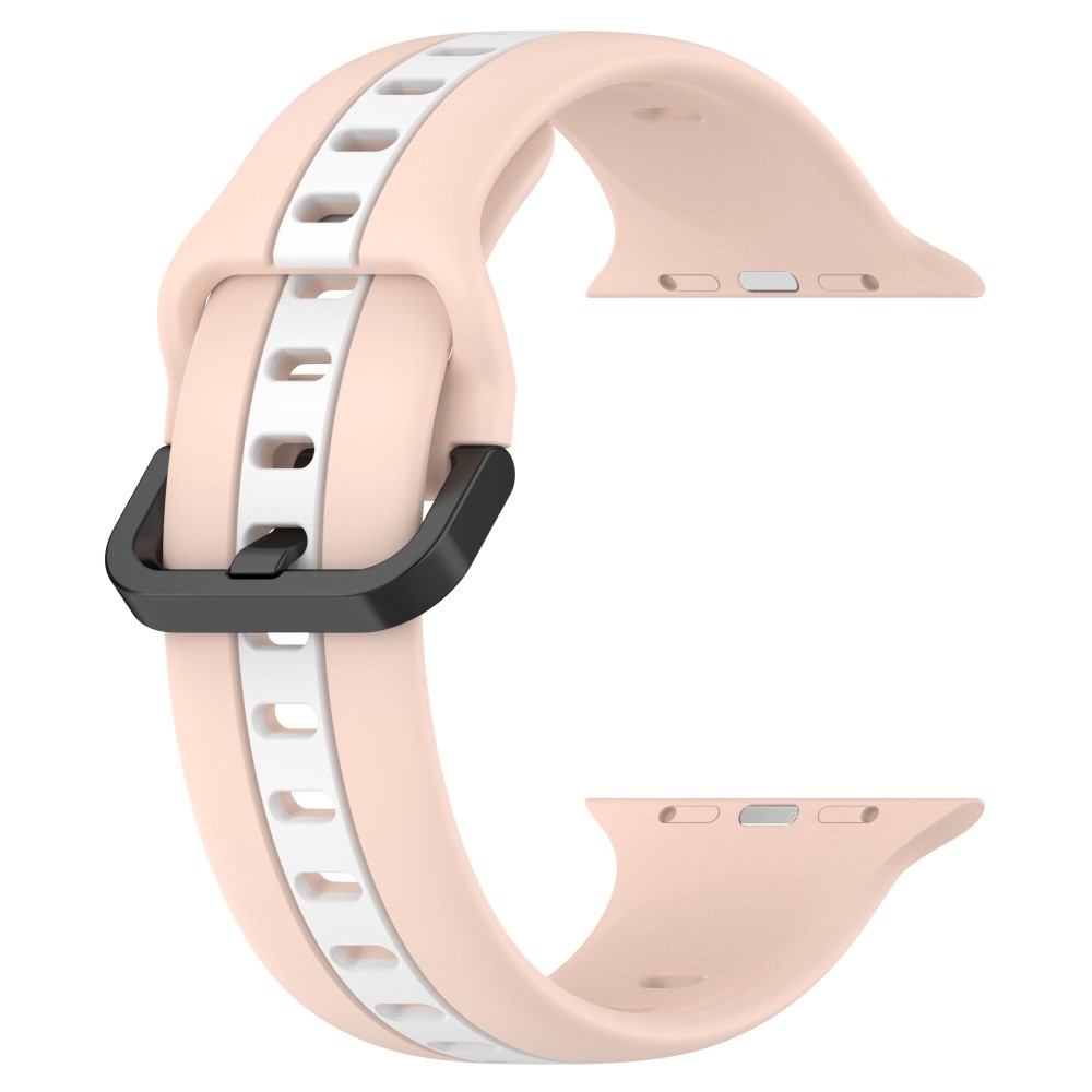 Strap silikonový řemínek na Apple Watch Ultra/Ultra 2 49mm/SE/SE 2022/2023 44mm/9/8/7 45mm/6/5/4 44mm/3/2/1 42 mm - růžový/bílý