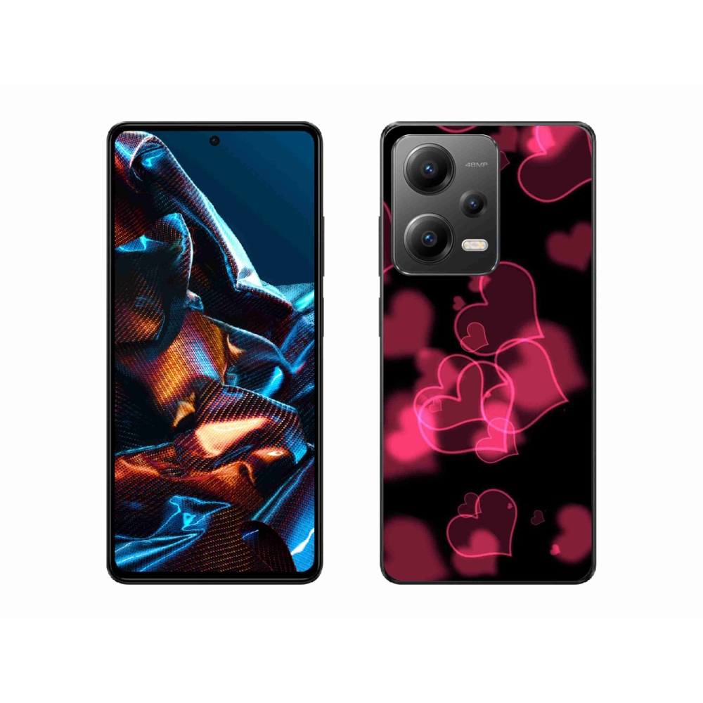 Gelový kryt mmCase na mobil Xiaomi Redmi Note 12 Pro 5G - červená srdíčka