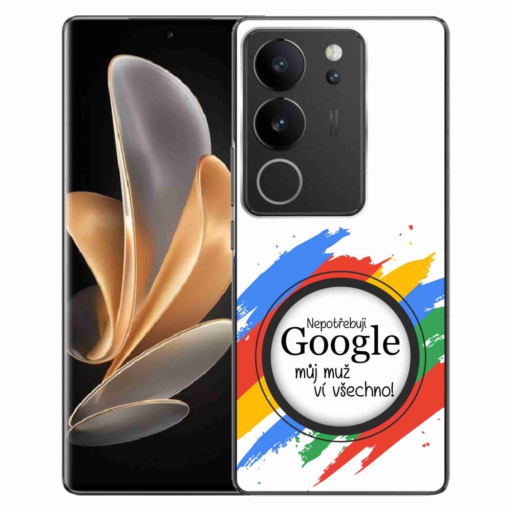 Gelový kryt mmCase na Vivo V29 5G - muž ví všechno bílé pozadí