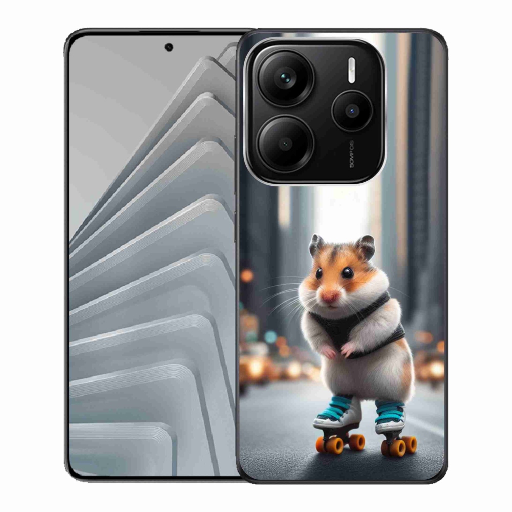 Gelový kryt mmCase na Xiaomi Redmi Note 14 5G - křeček na bruslích