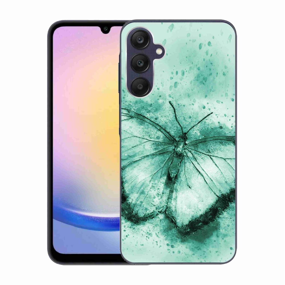 Gelový obal mmCase na Samsung Galaxy A25 5G - zelený motýl