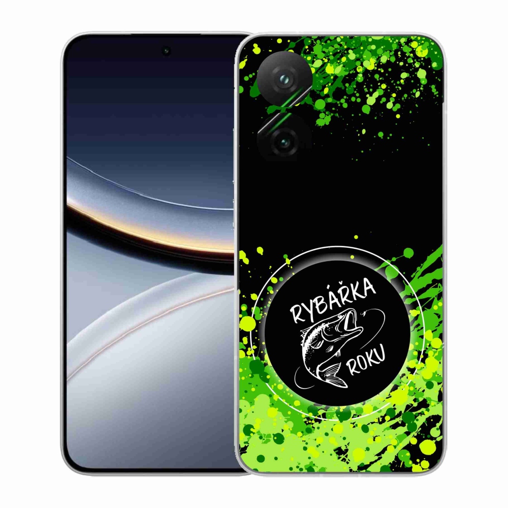 Gelový kryt mmCase na Xiaomi Poco F7 5G - rybářka roku černé pozadí