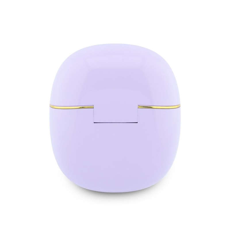 Guess Gold Line Glossy Classic Logo TWS Bezdrátová Sluchátka Purple