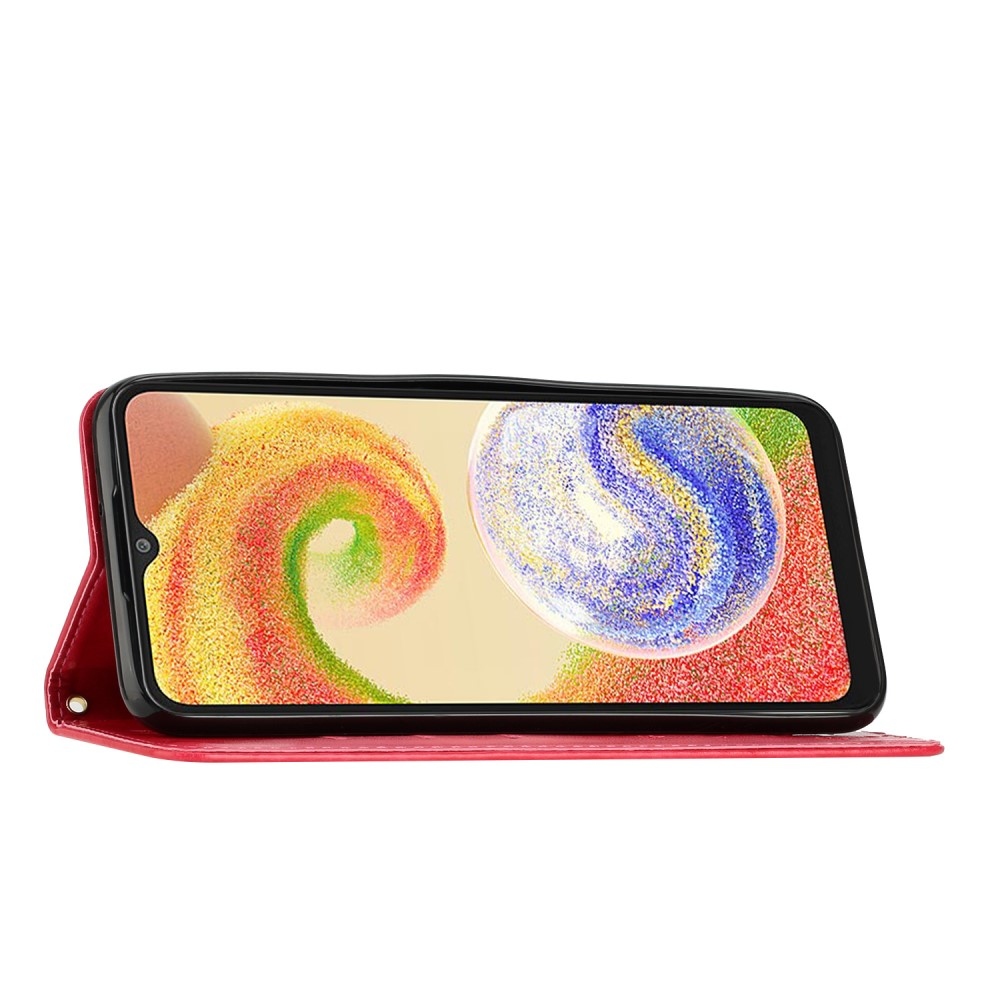 Flowers knížkové pouzdro na Samsung Galaxy A06 4G - červené